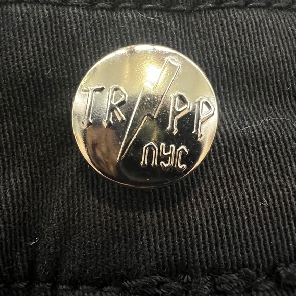 Tripp NYC Black Grommet Jeans | Goth Punk Y2K Alt Concert Pants Size 15 Emo Rave - Picture 5 of 8